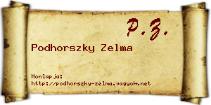 Podhorszky Zelma névjegykártya